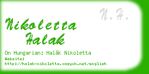 nikoletta halak business card