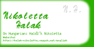 nikoletta halak business card